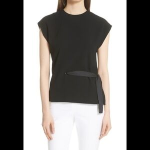 Rag & Bone Black Silk Crepe “Etta” Side Tie Blouse Size XS Luxury